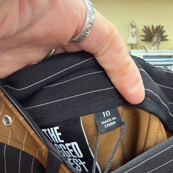 The Ragged Priest Striped Black and Brown Mini Skirt - Picture 3 of 4